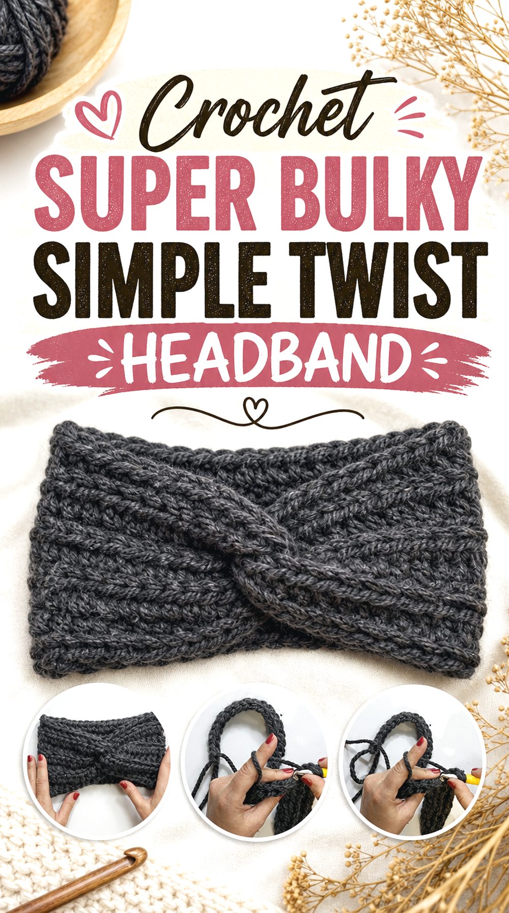Crochet Super Bulky Simple Twist Headband