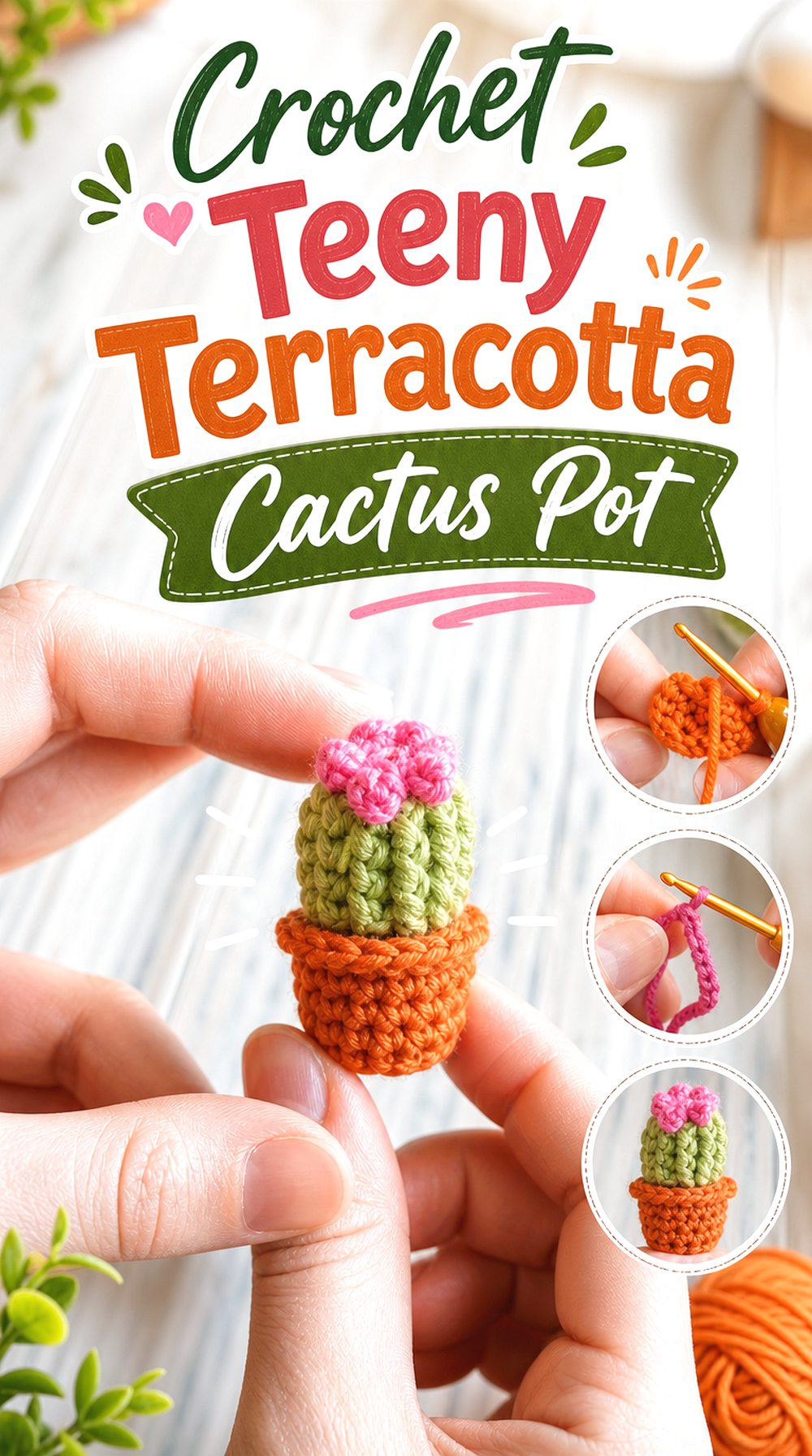 Crochet Teeny Terracotta Cactus Pot