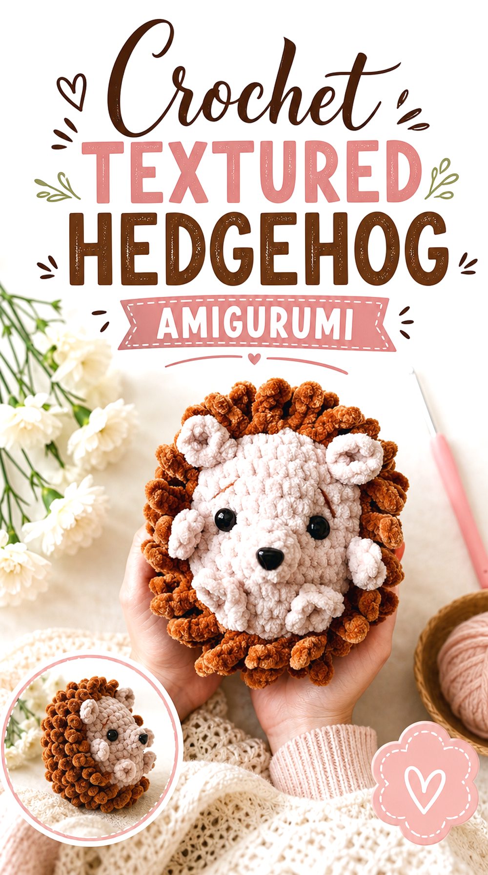 Crochet Textured Hedgehog Amigurumi