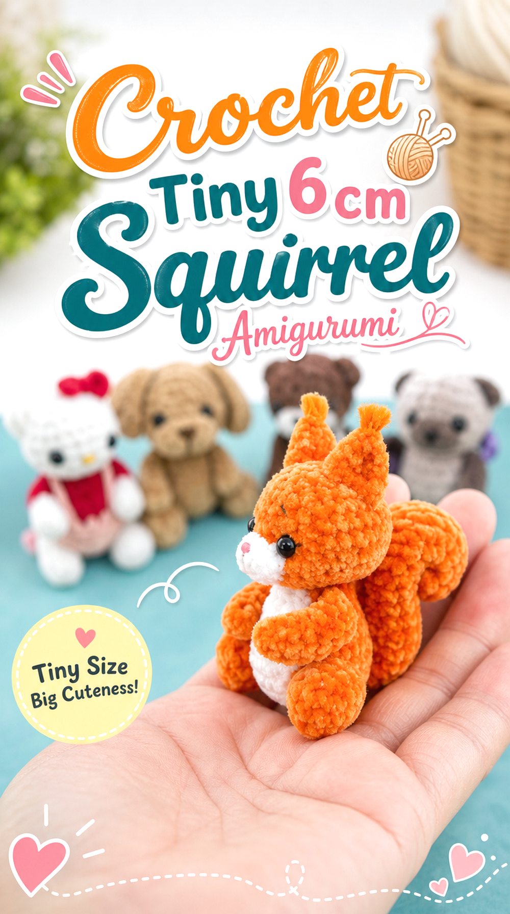 Crochet Tiny cm Squirrel Amigurumi