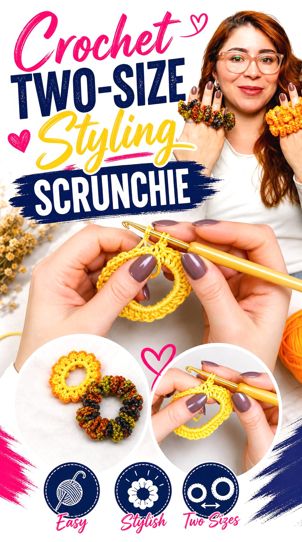 Crochet Two Size Styling Scrunchie