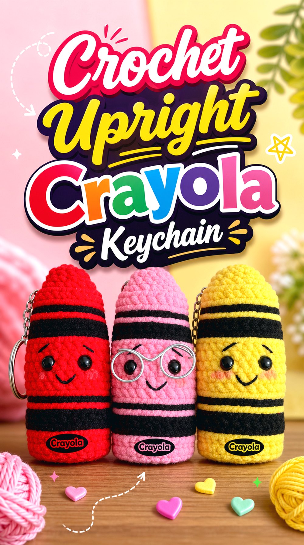 Crochet Upright Crayola Keychain