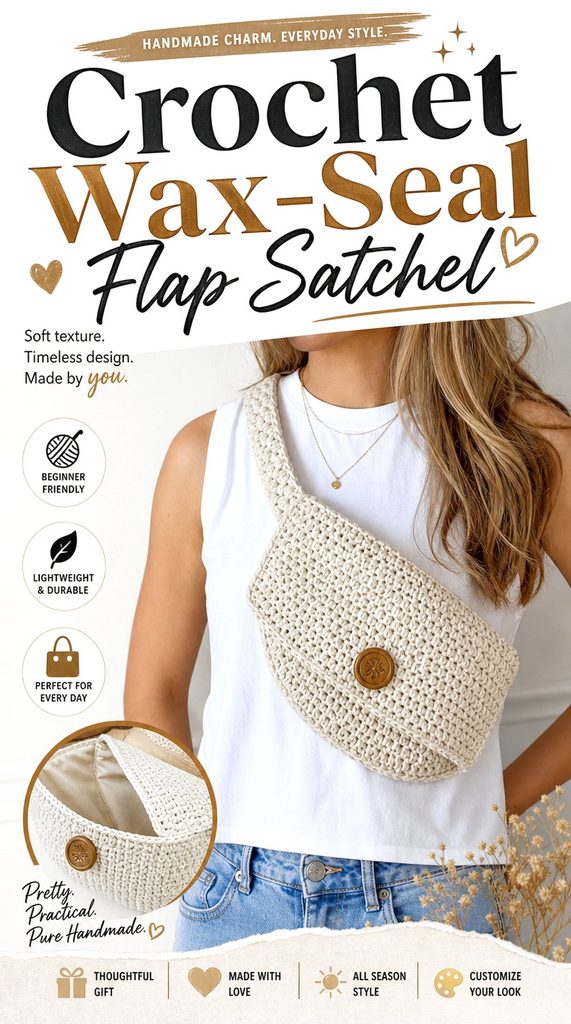 Crochet Wax Seal Flap Satchel