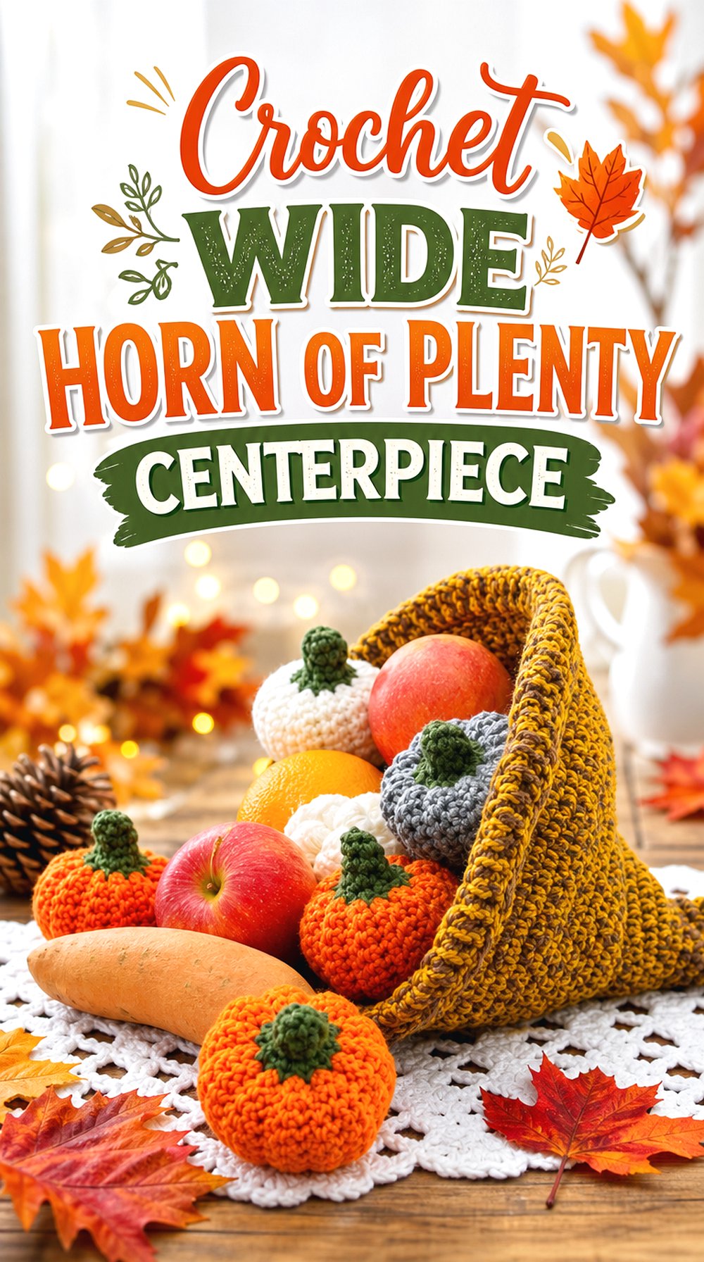 Crochet Wide Horn of Plenty Centerpiece