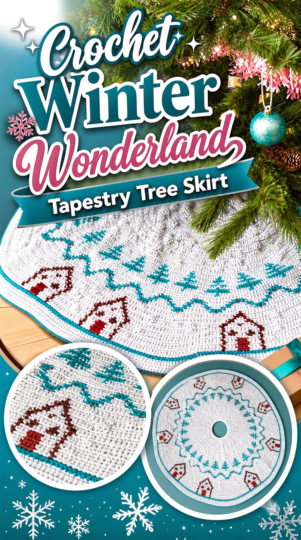 Crochet Winter Wonderland Tapestry Tree Skirt