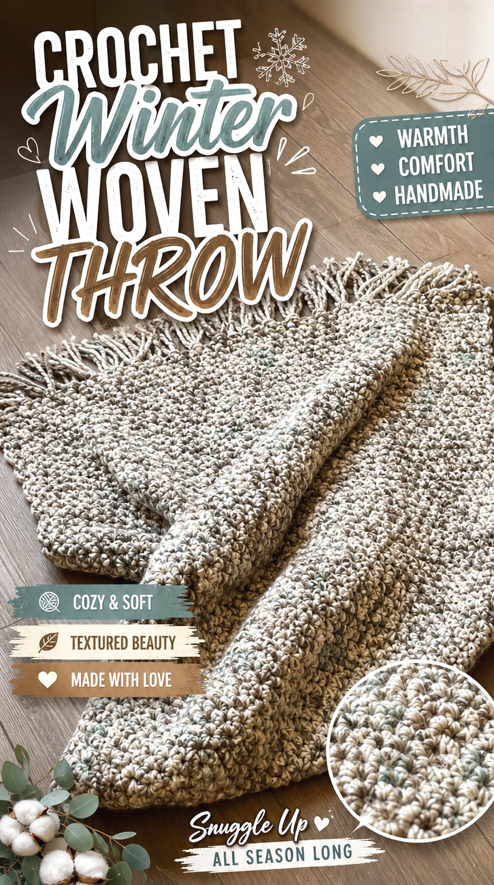 Crochet Winter Woven Throw