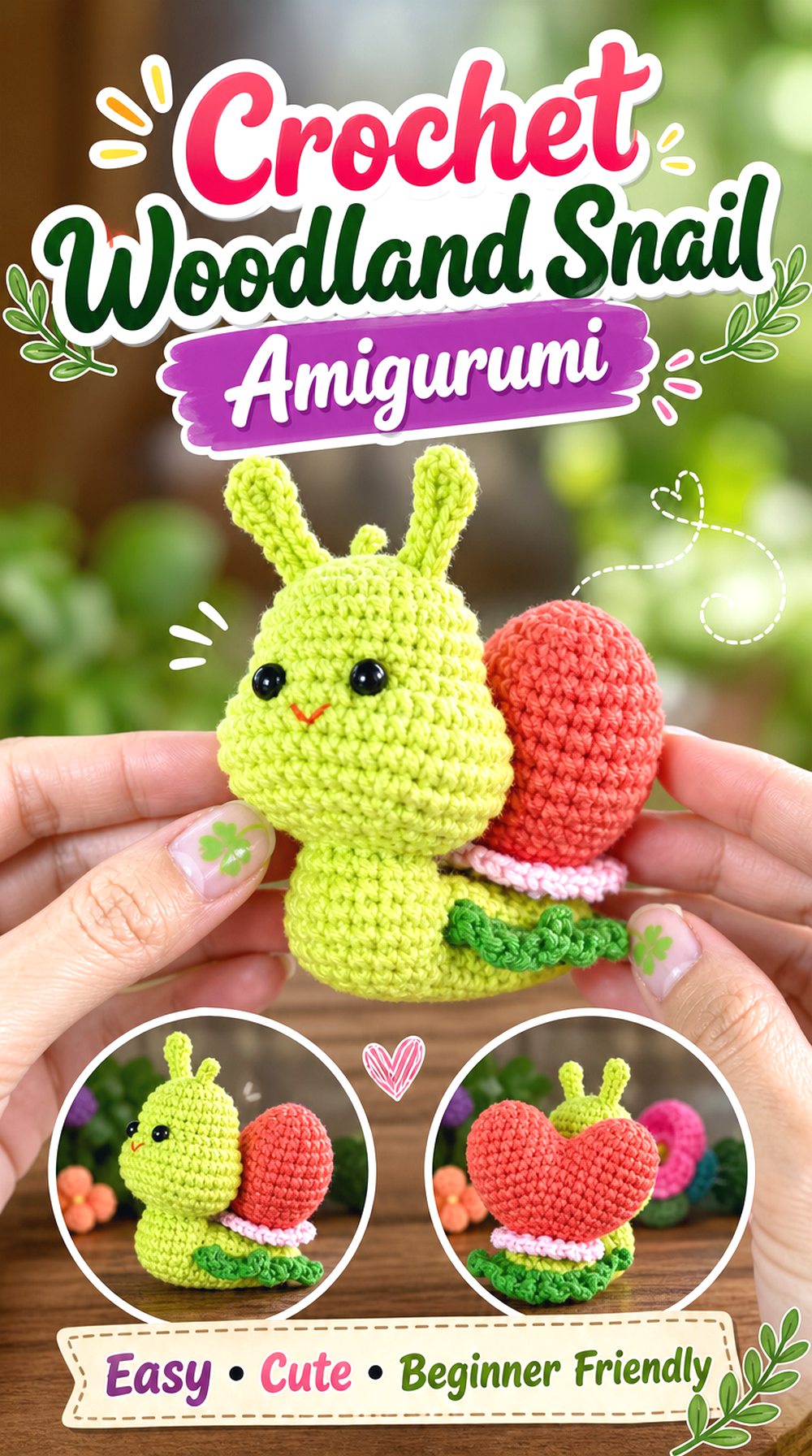 Crochet Woodland Snail Amigurumi
