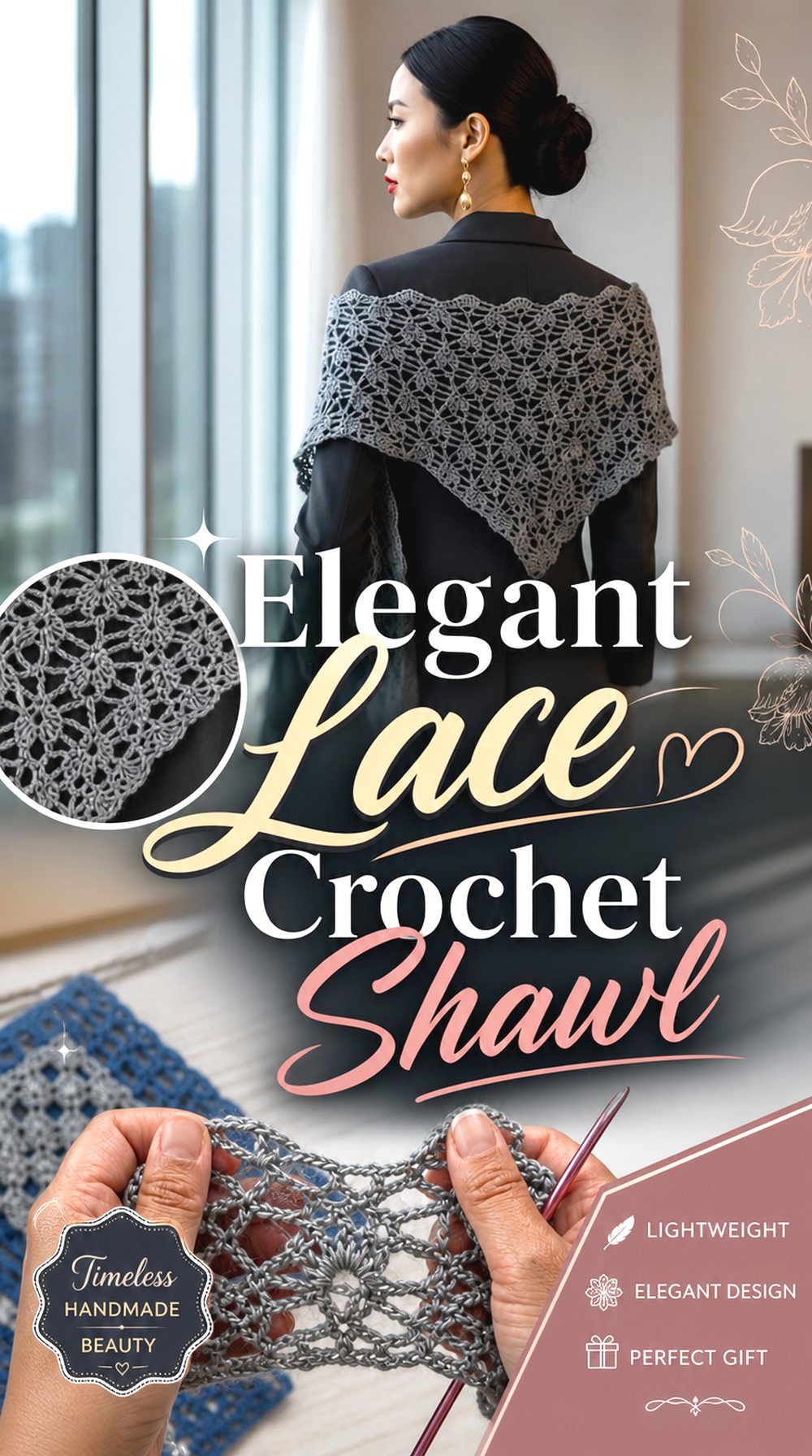 Elegant Lace Crochet Shawl