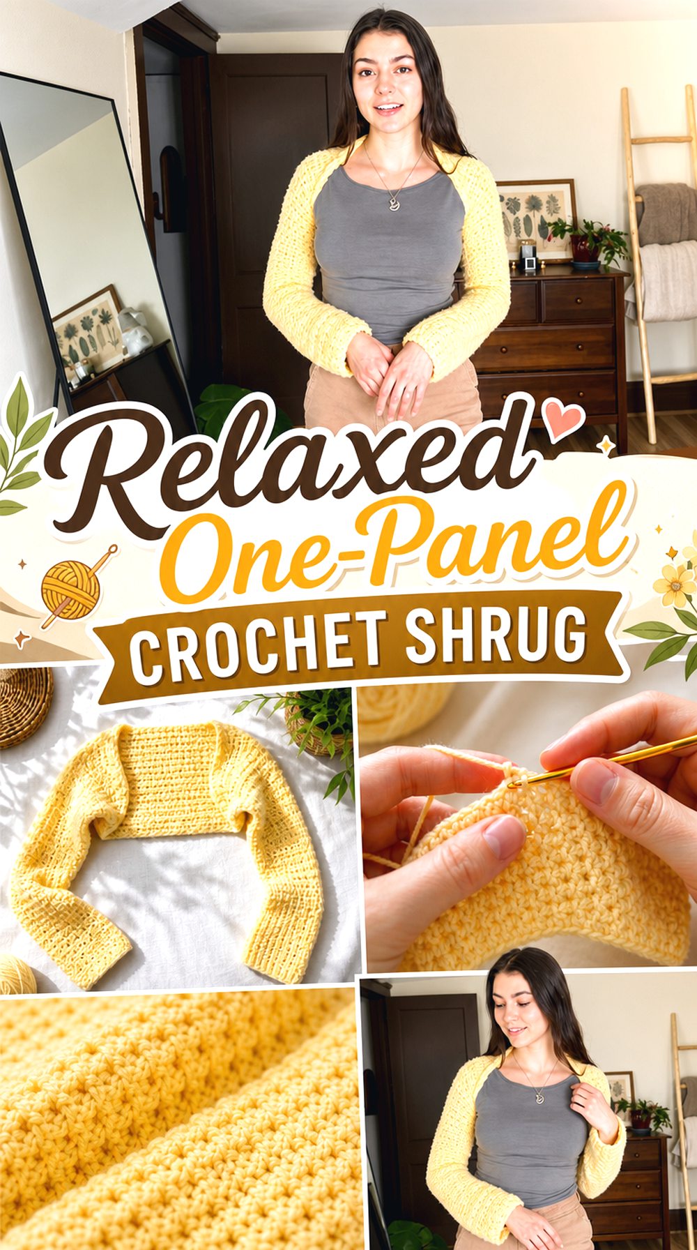 Relaxed One Panel Crochet Shrug
