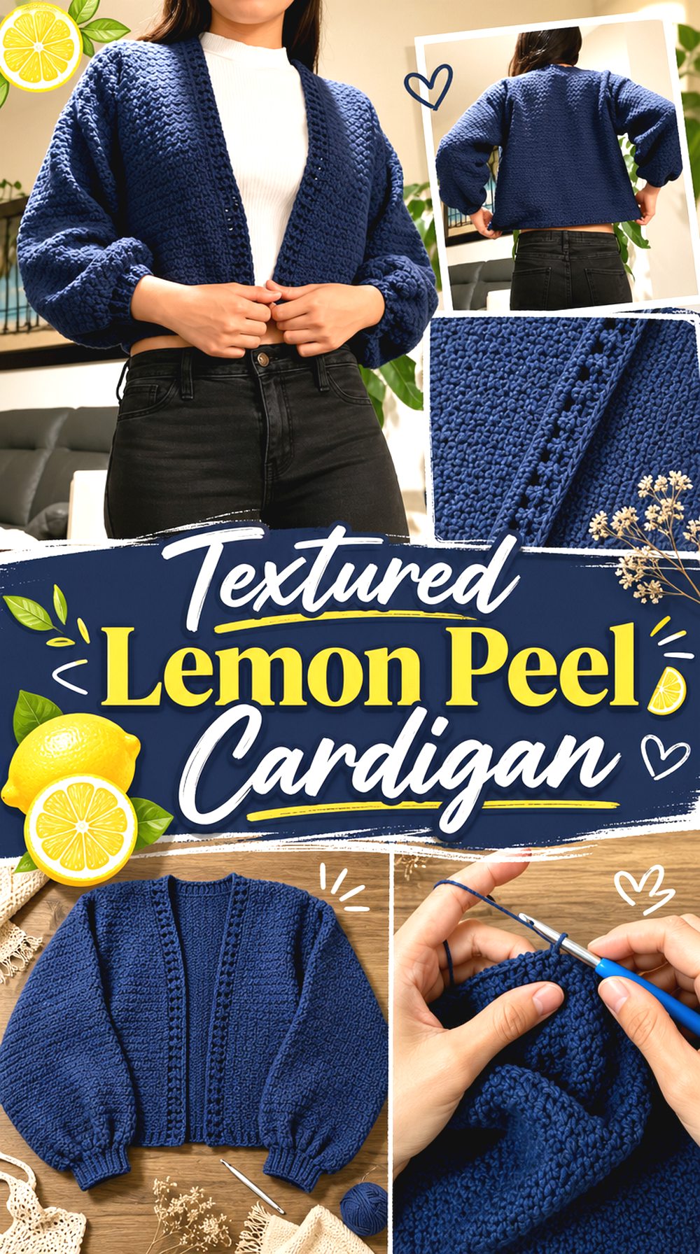 Textured Lemon Peel Cardigan