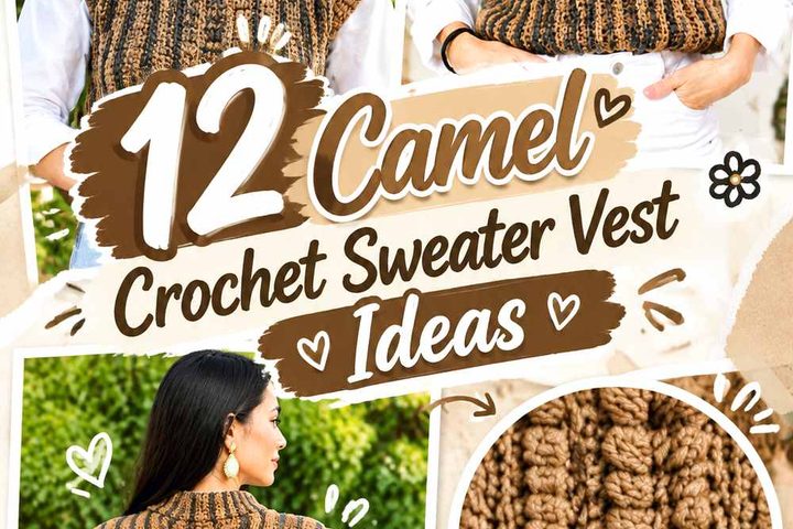 12 Camel Crochet Sweater Vest Ideas