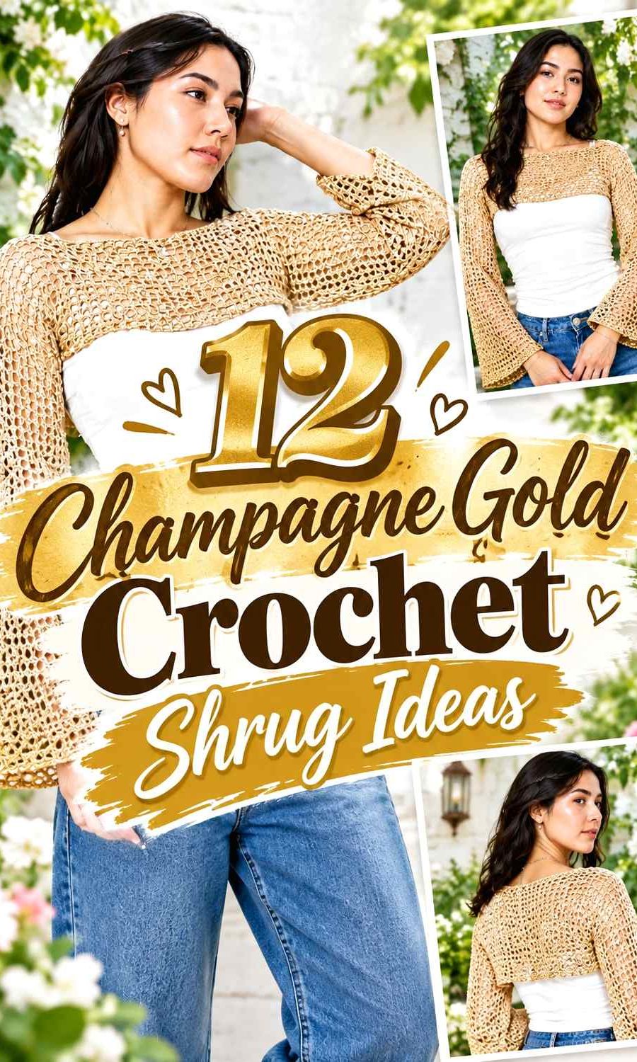 12 Champagne Gold Crochet Shrug Ideas