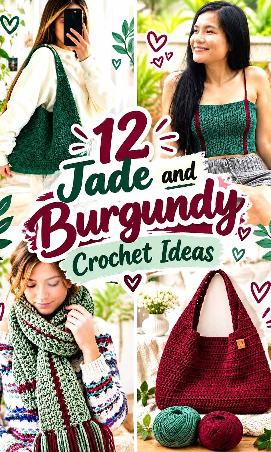 12 Jade and Burgundy Crochet Ideas