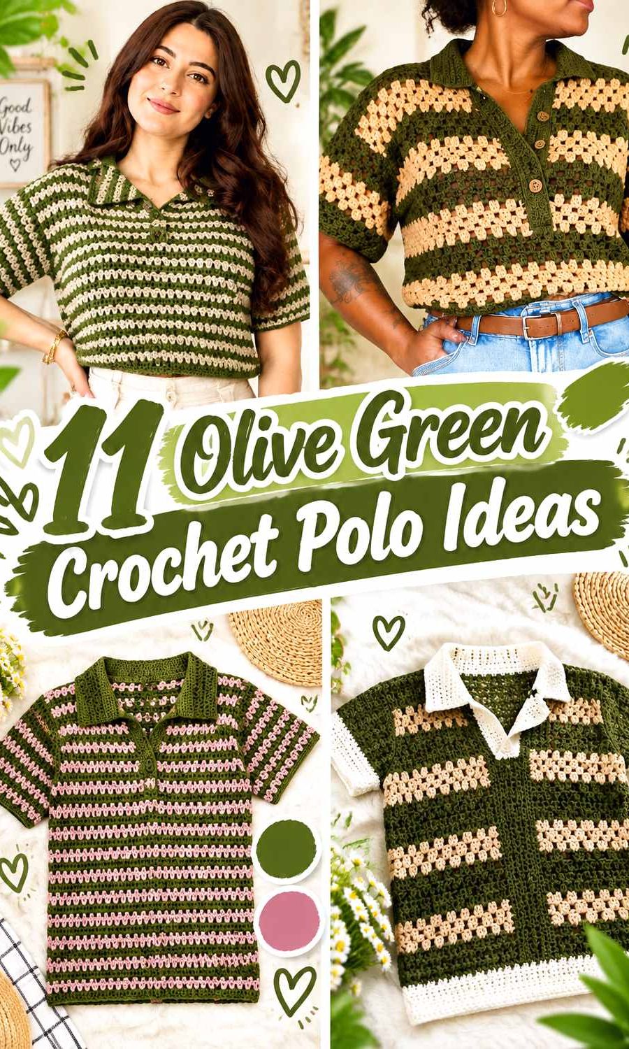 12 Olive Green Crochet Polo Ideas