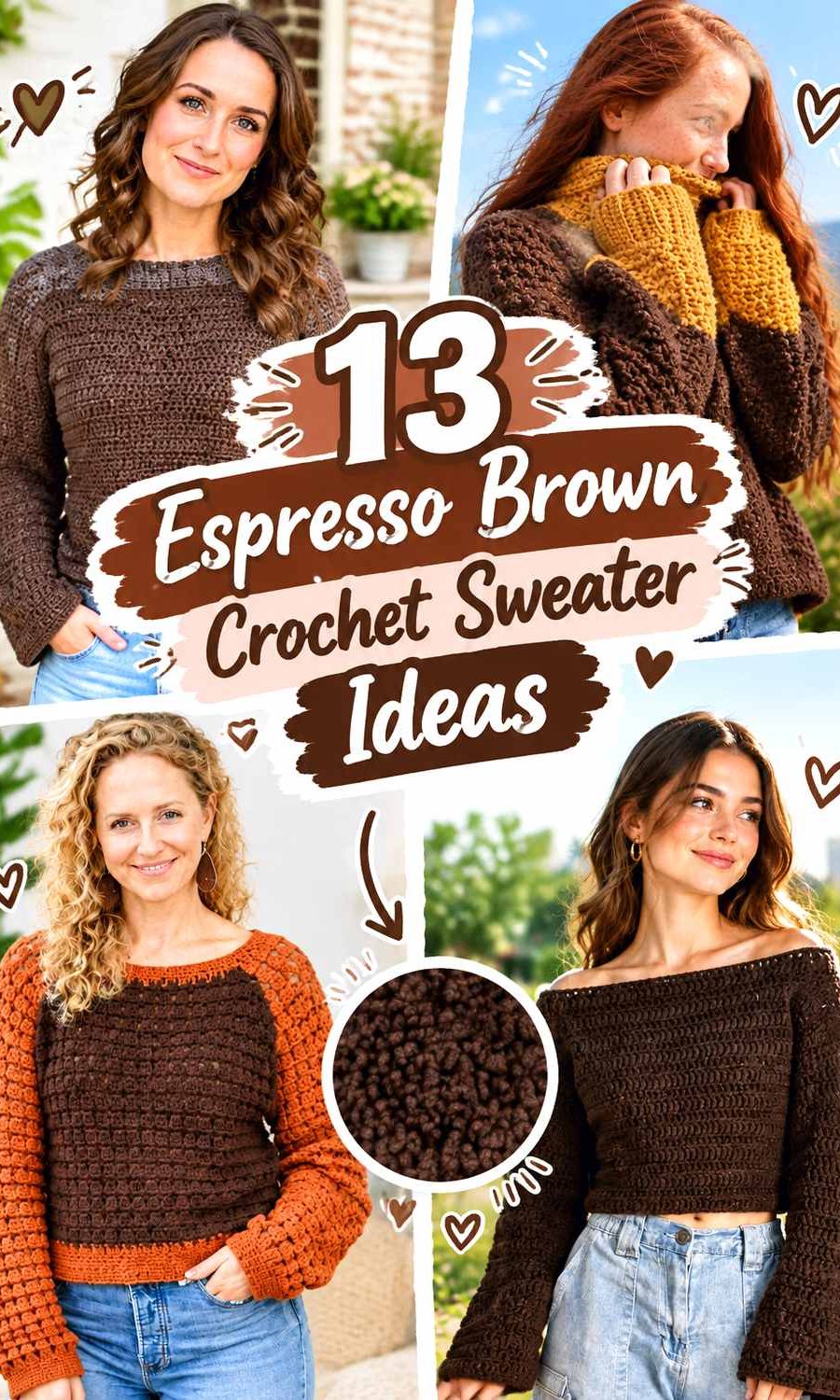13 Espresso Brown Crochet Sweater Ideas