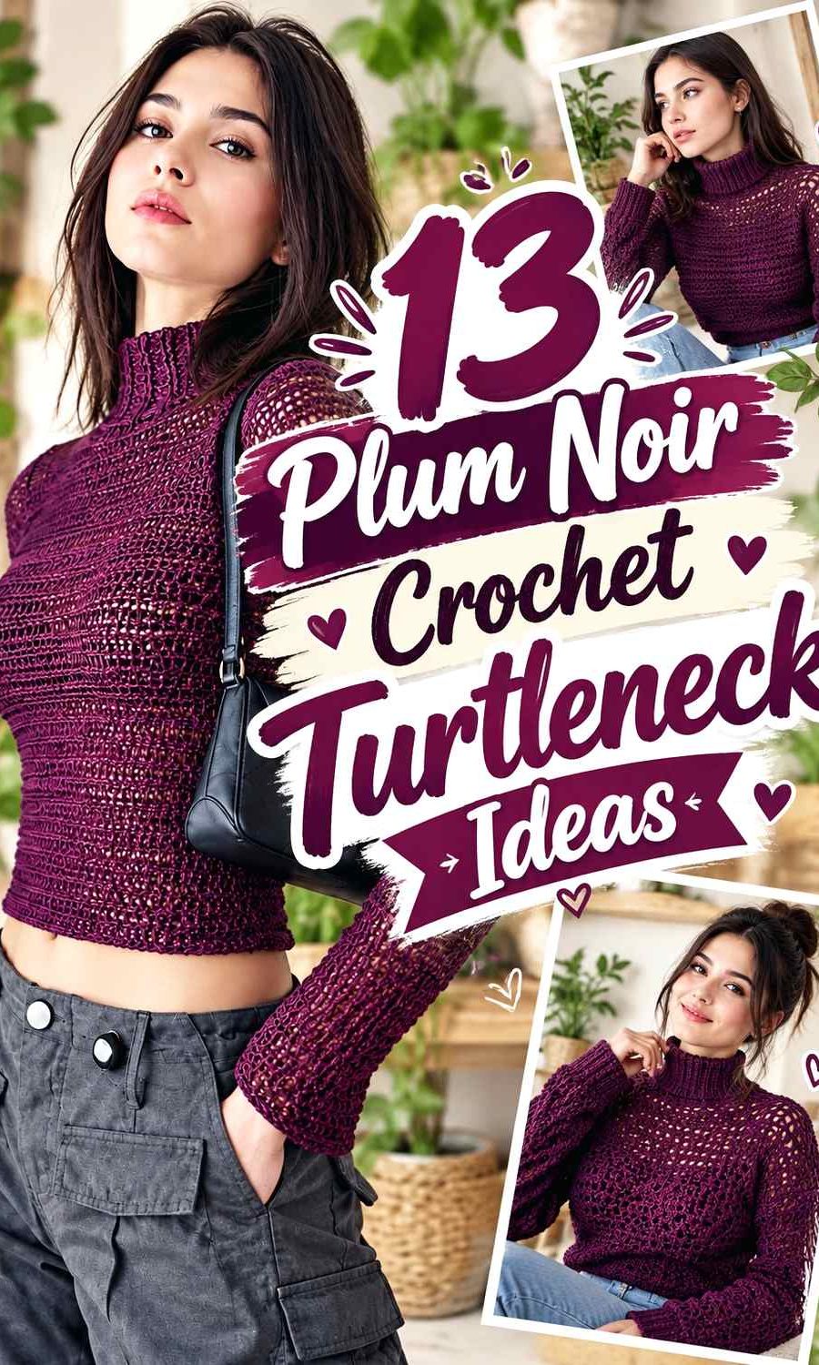 13 Plum Noir Crochet Turtleneck Ideas