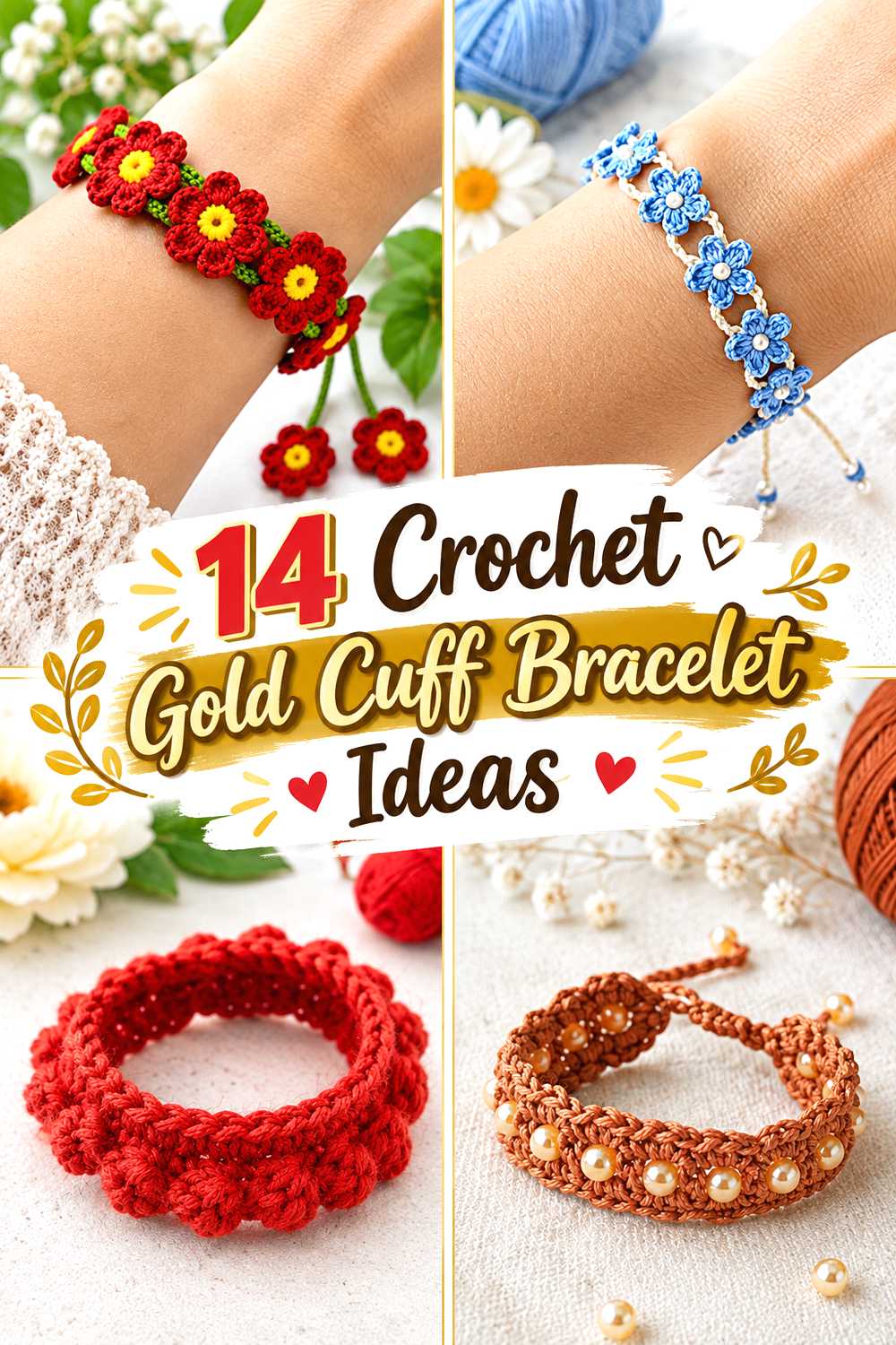 Crochet Gold Cuff Bracelet Ideas