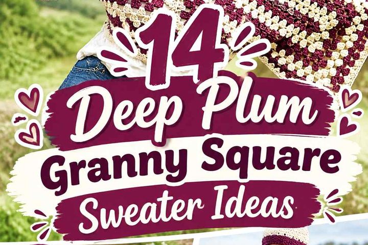 14 Deep Plum Granny Square Sweater Ideas