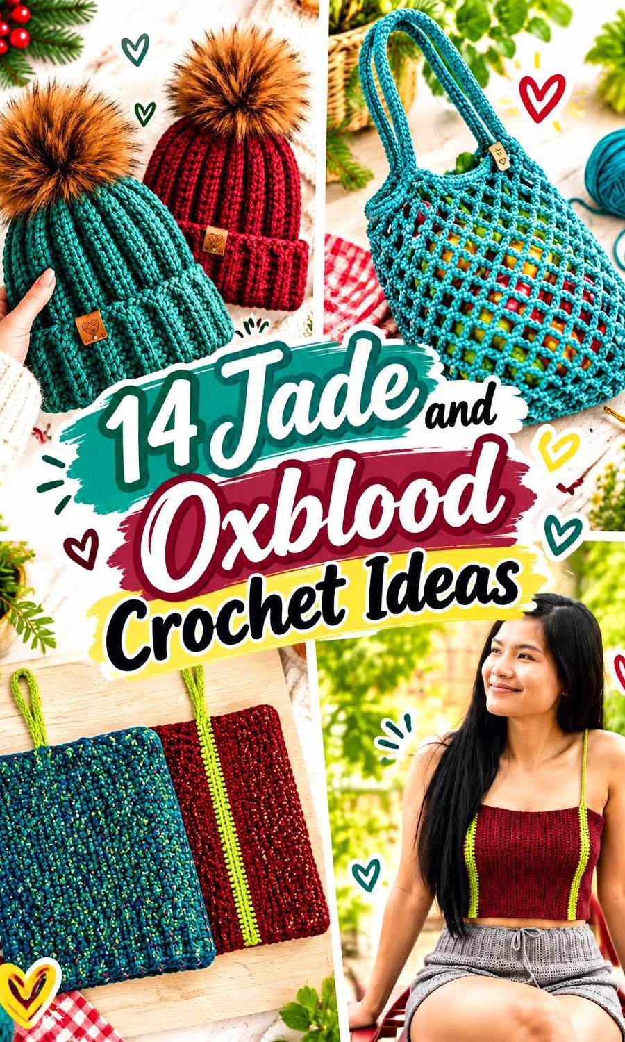 14 Jade and Oxblood Crochet Ideas