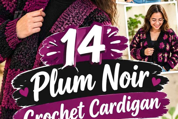 14 Plum Noir Crochet Cardigan Ideas