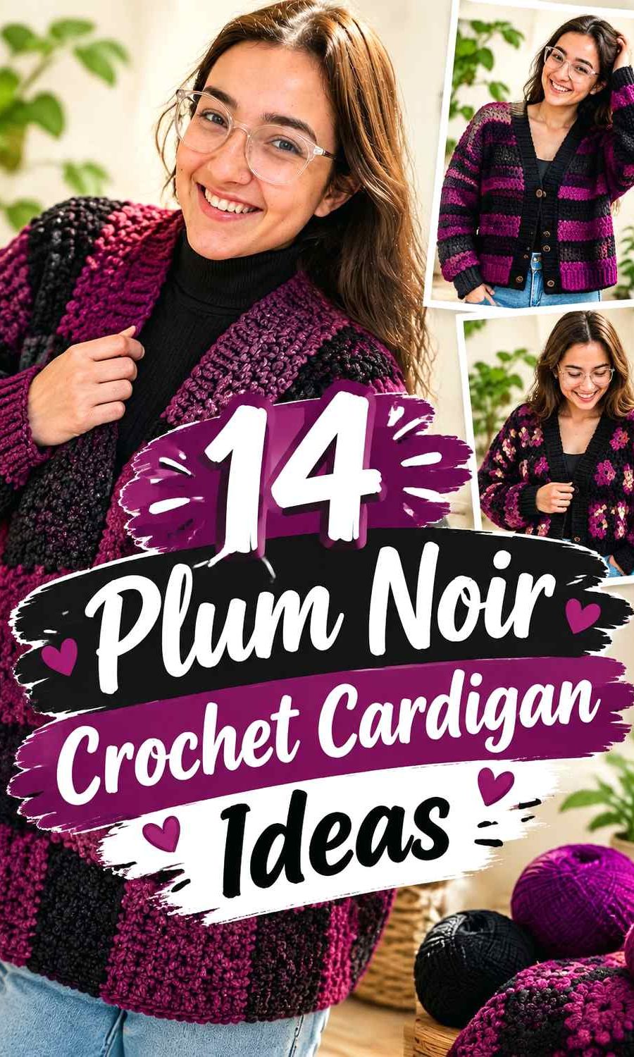 14 Plum Noir Crochet Cardigan Ideas