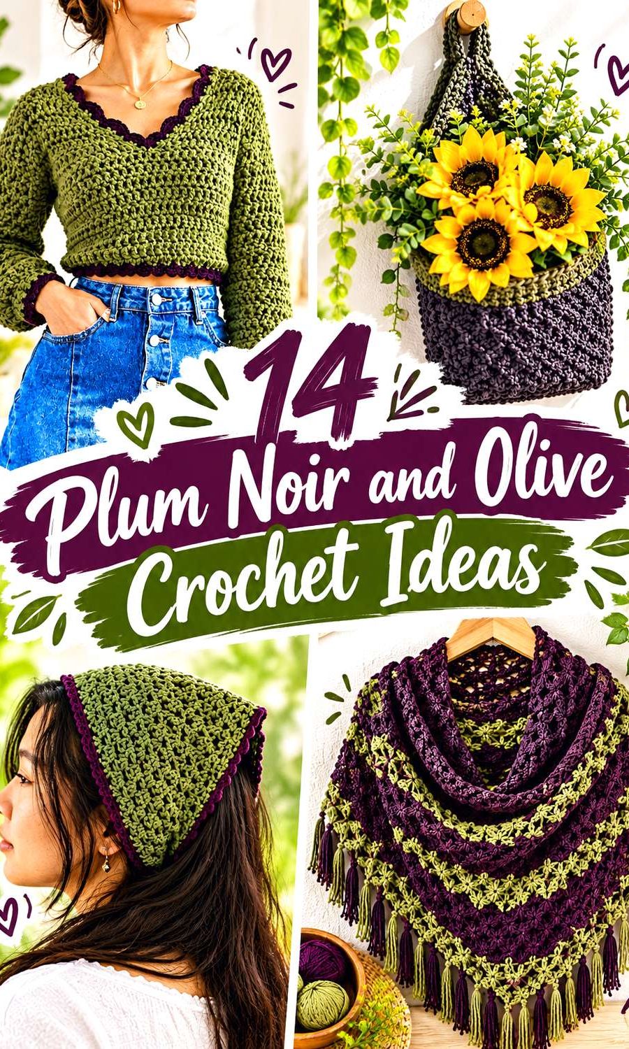 Plum Noir and Olive Crochet Ideas