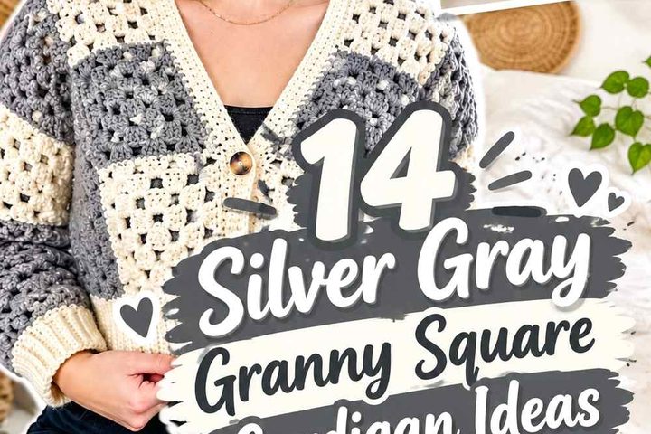 14 Silver Gray Granny Square Cardigan Ideas