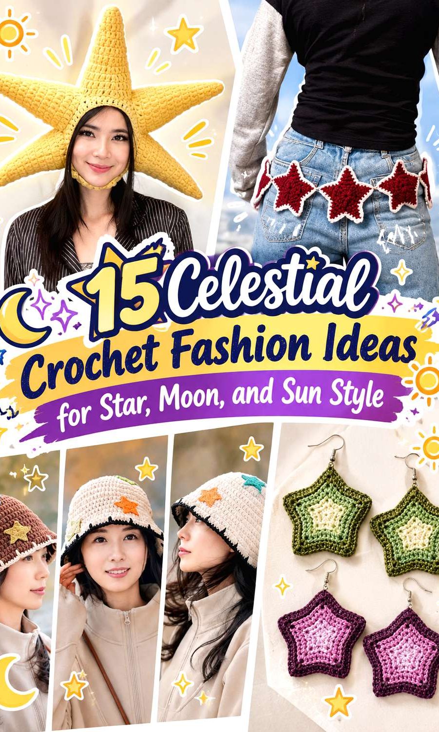 Celestial Crochet Fashion Ideas for Star, Moon, and Sun Style