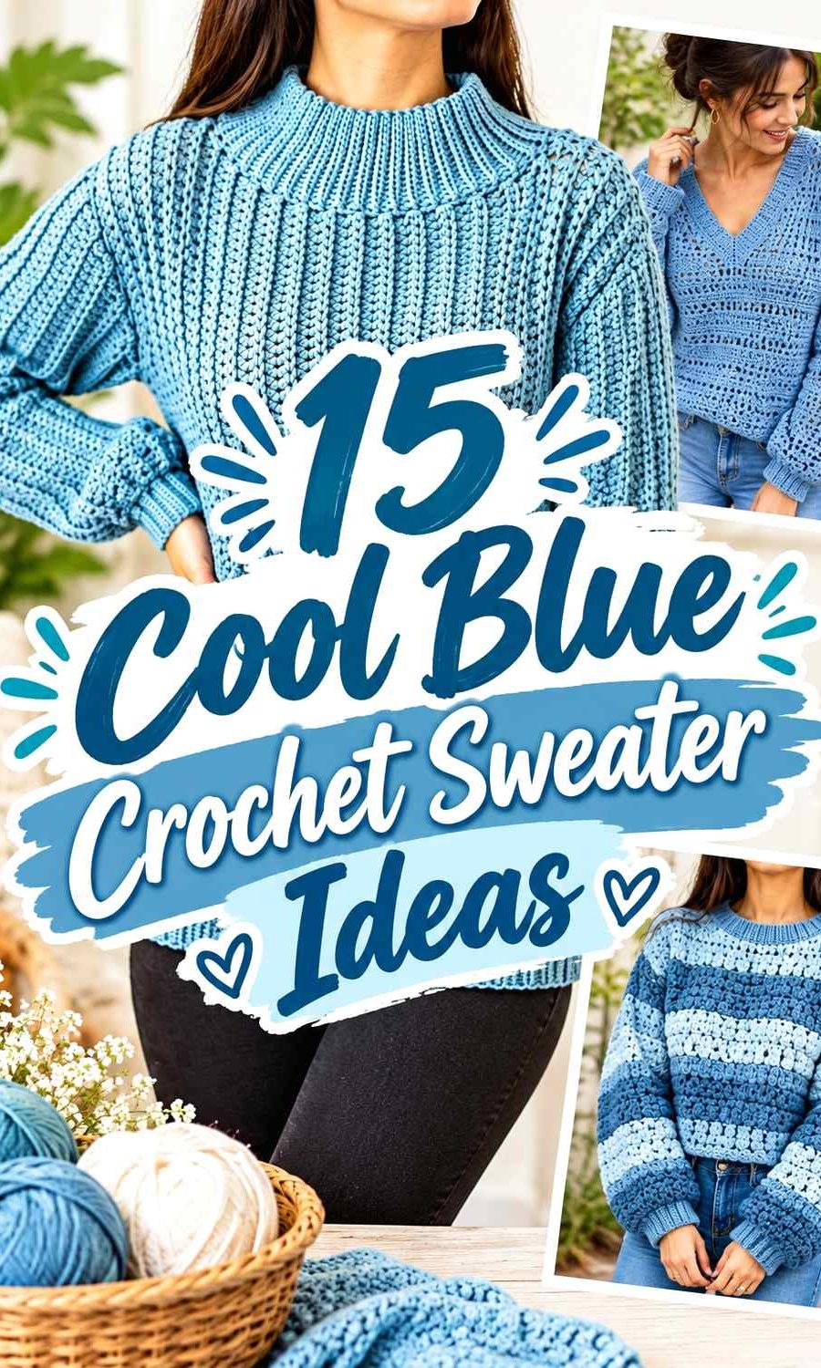 15 Cool Blue Crochet Sweater Ideas