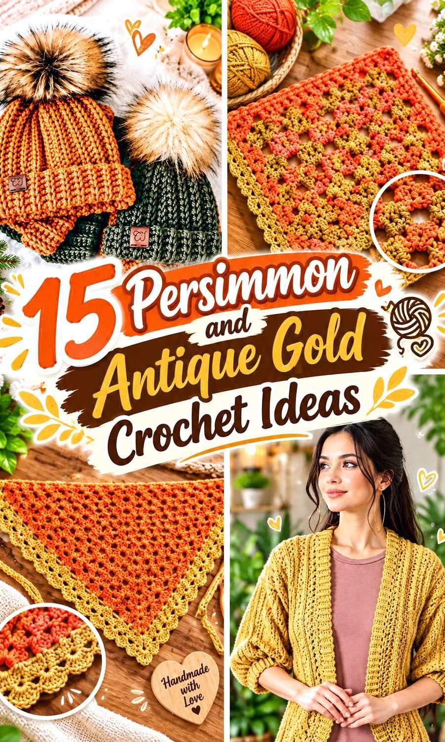 Persimmon and Antique Gold Crochet Ideas