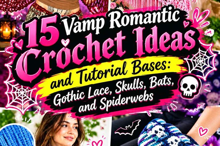 Vamp Romantic Crochet Ideas and Tutorial Bases: Gothic Lace, Skulls, Bats, and Spiderwebs