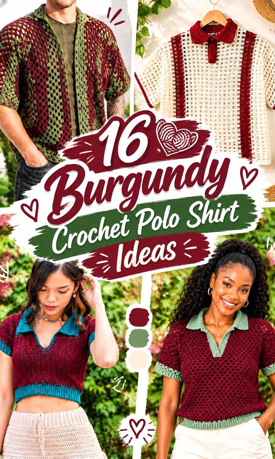 16 Burgundy Crochet Polo Shirt Ideas