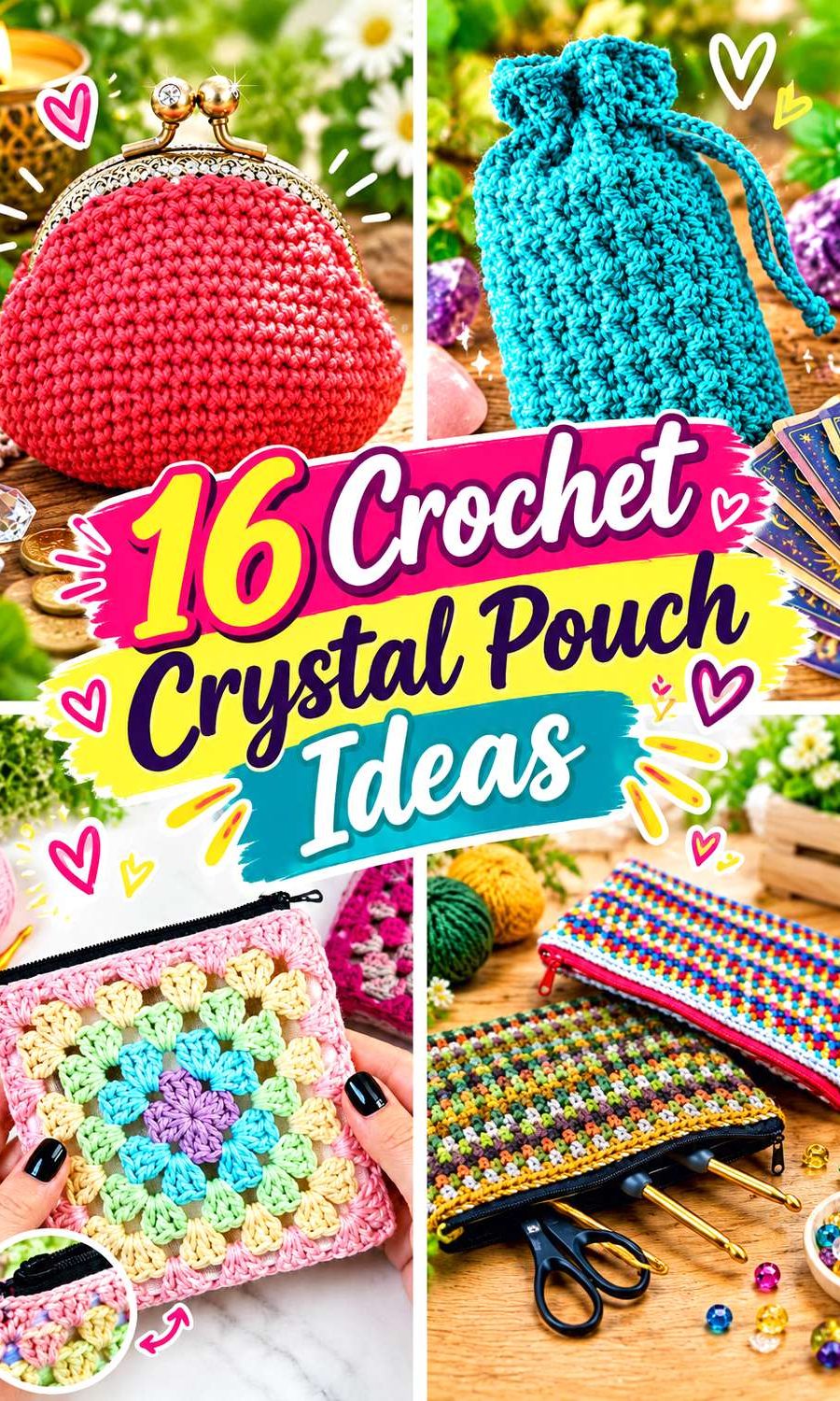 Crochet Crystal Pouch Ideas