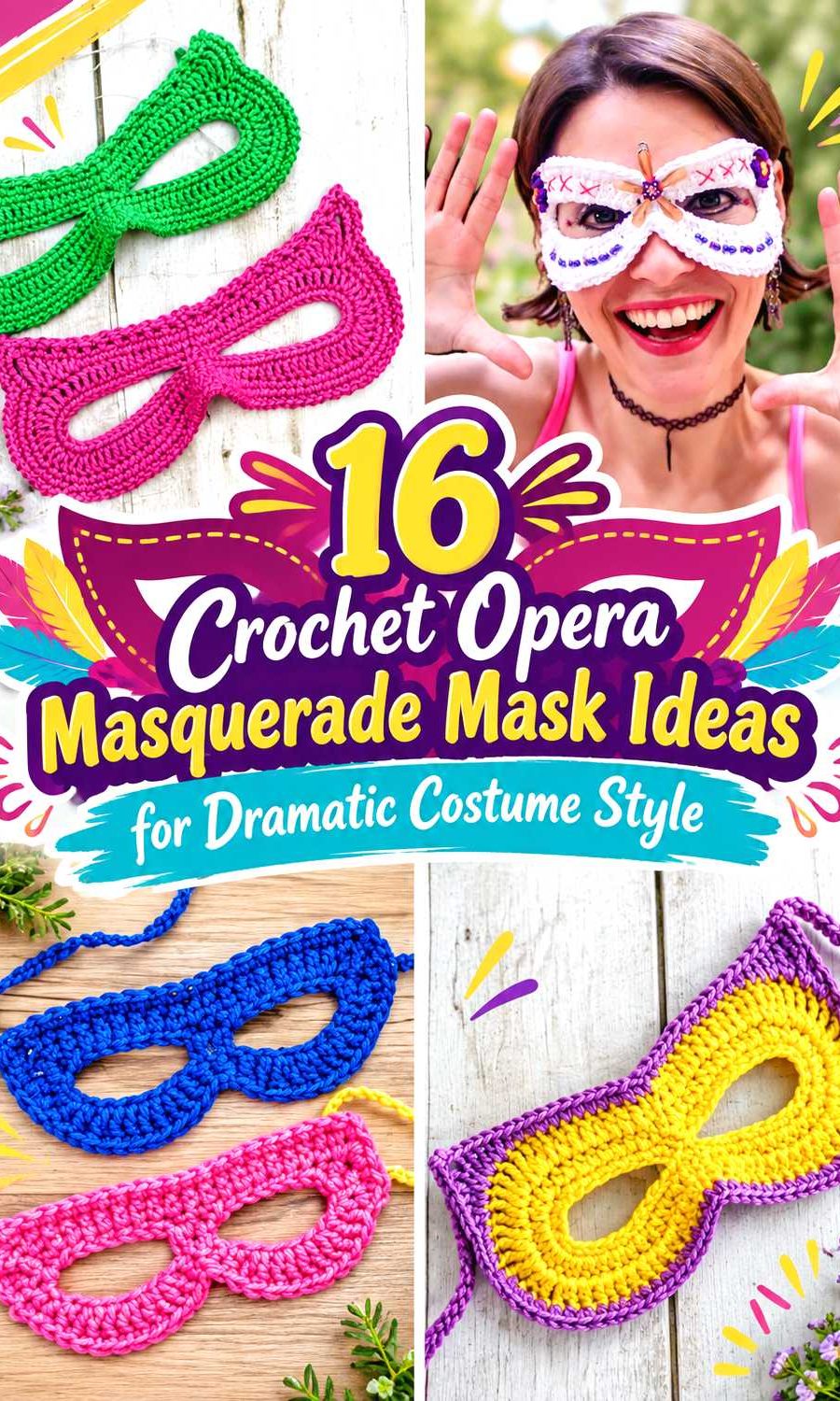 Crochet Opera Masquerade Mask Ideas for Dramatic Costume Style