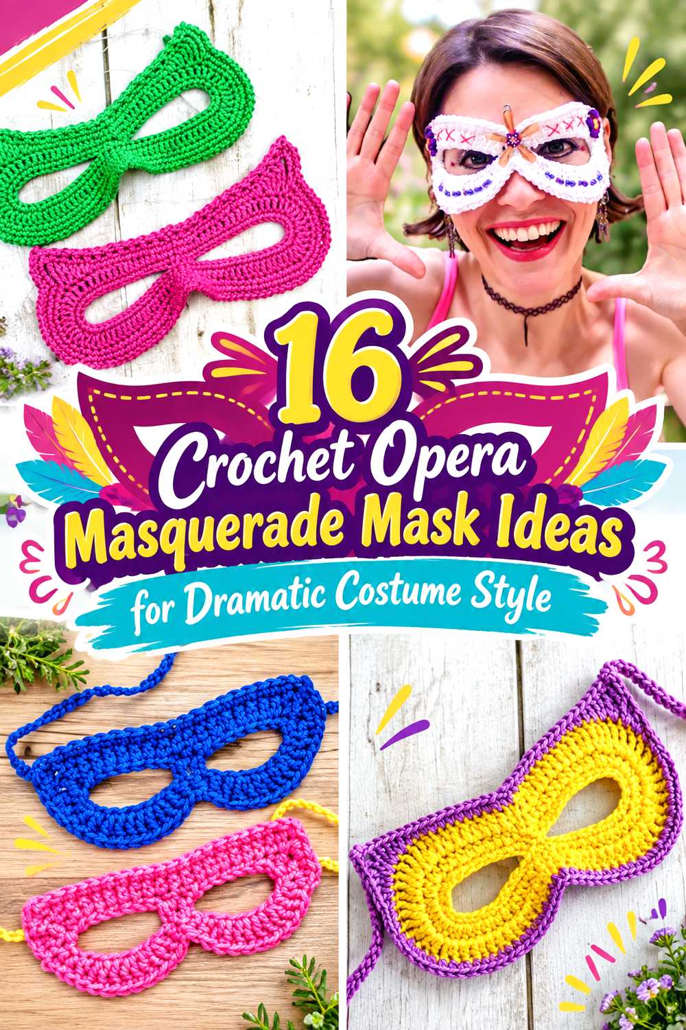 Crochet Opera Masquerade Mask Ideas for Dramatic Costume Style