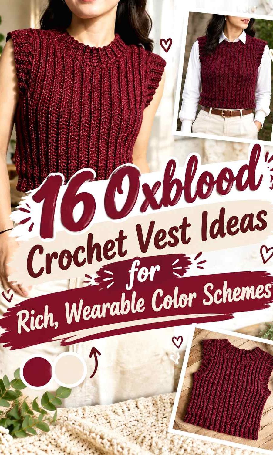 16 Oxblood Crochet Vest Ideas for Rich, Wearable Color Schemes