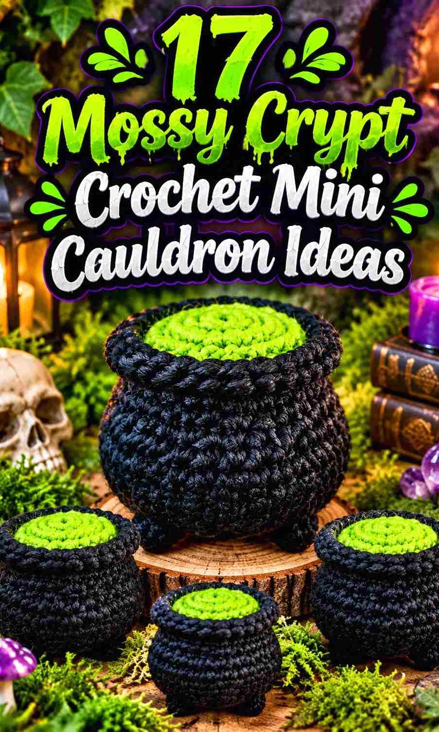 17 Mossy Crypt Crochet Mini Cauldron Ideas