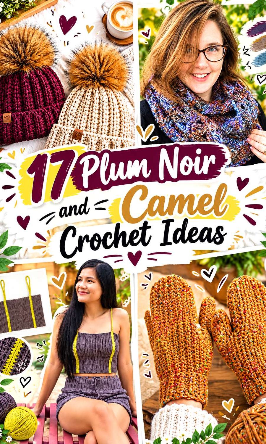 17 Plum Noir and Camel Crochet Ideas