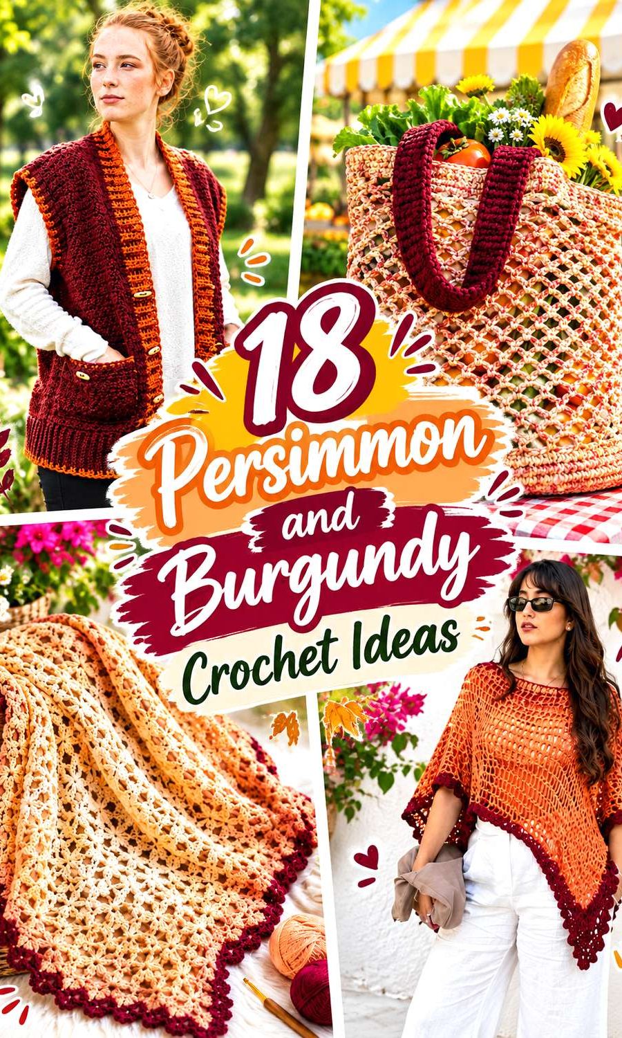 19 Persimmon and Burgundy Crochet Ideas