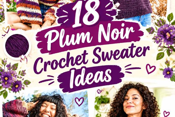 18 Plum Noir Crochet Sweater Ideas
