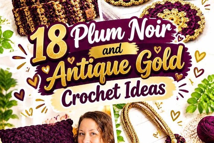 18 Plum Noir and Antique Gold Crochet Ideas