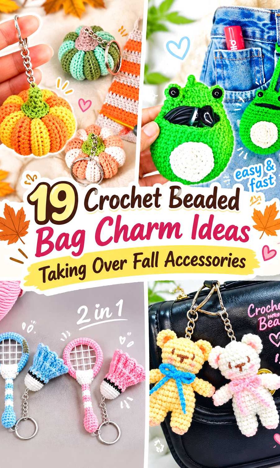 Crochet Beaded Bag Charm Ideas Taking Over Fall Accessories