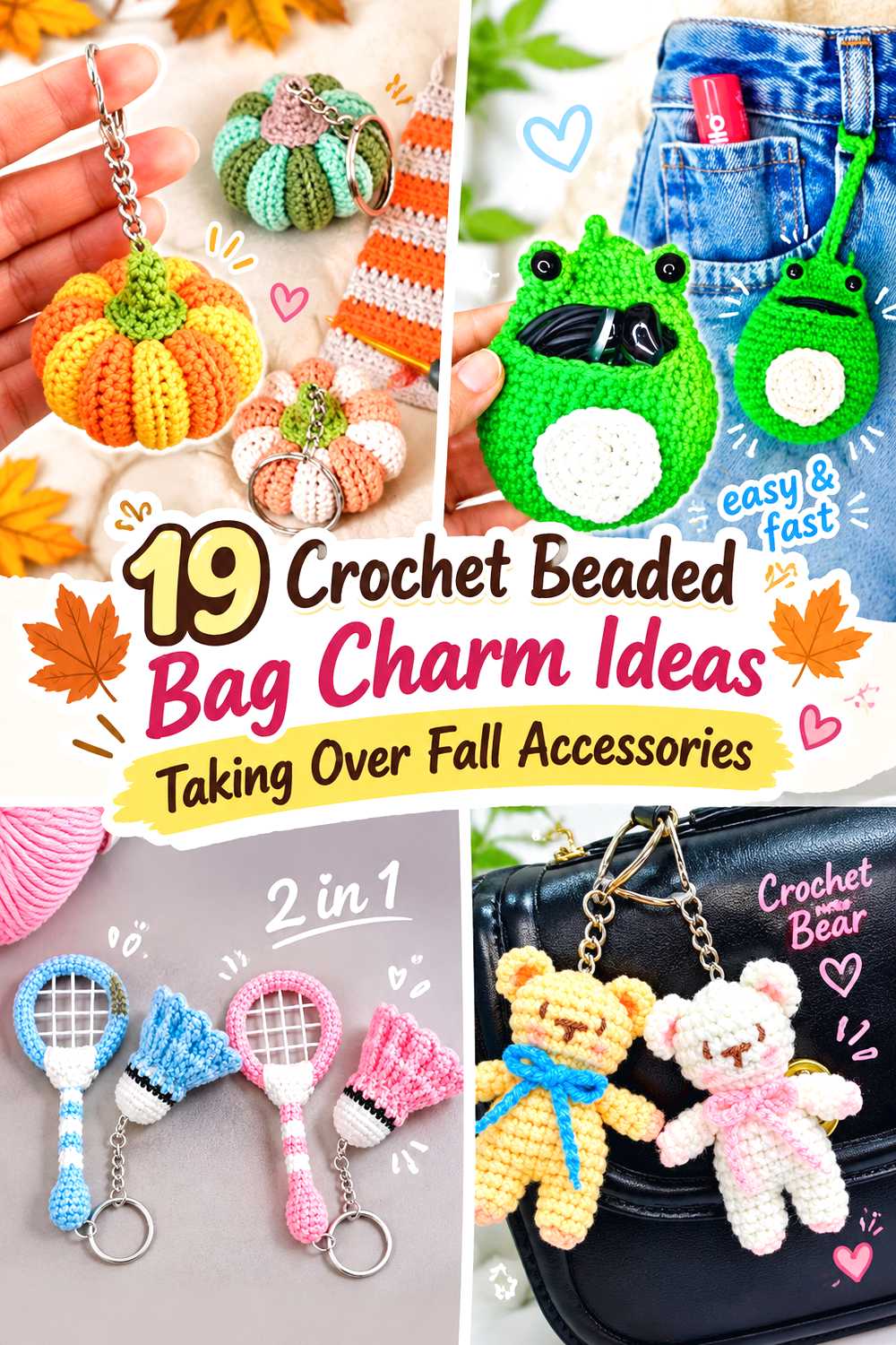 Crochet Beaded Bag Charm Ideas Taking Over Fall Accessories