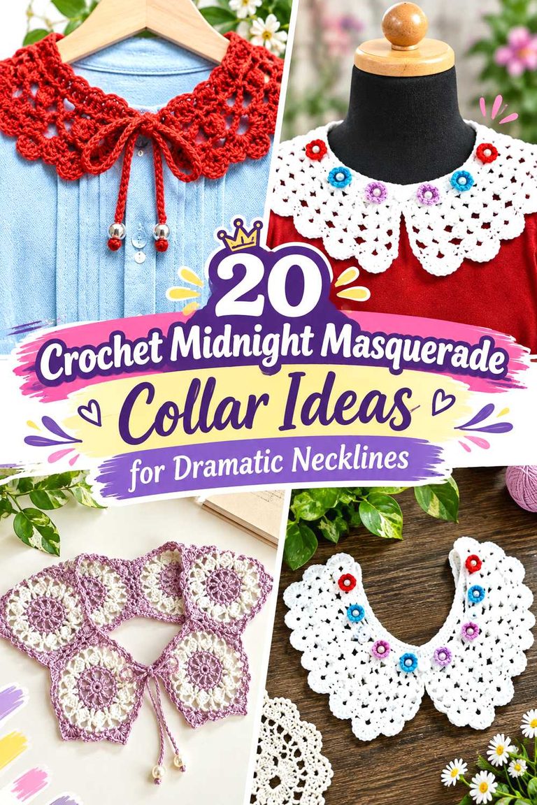 Crochet Midnight Masquerade Collar Ideas for Dramatic Necklines