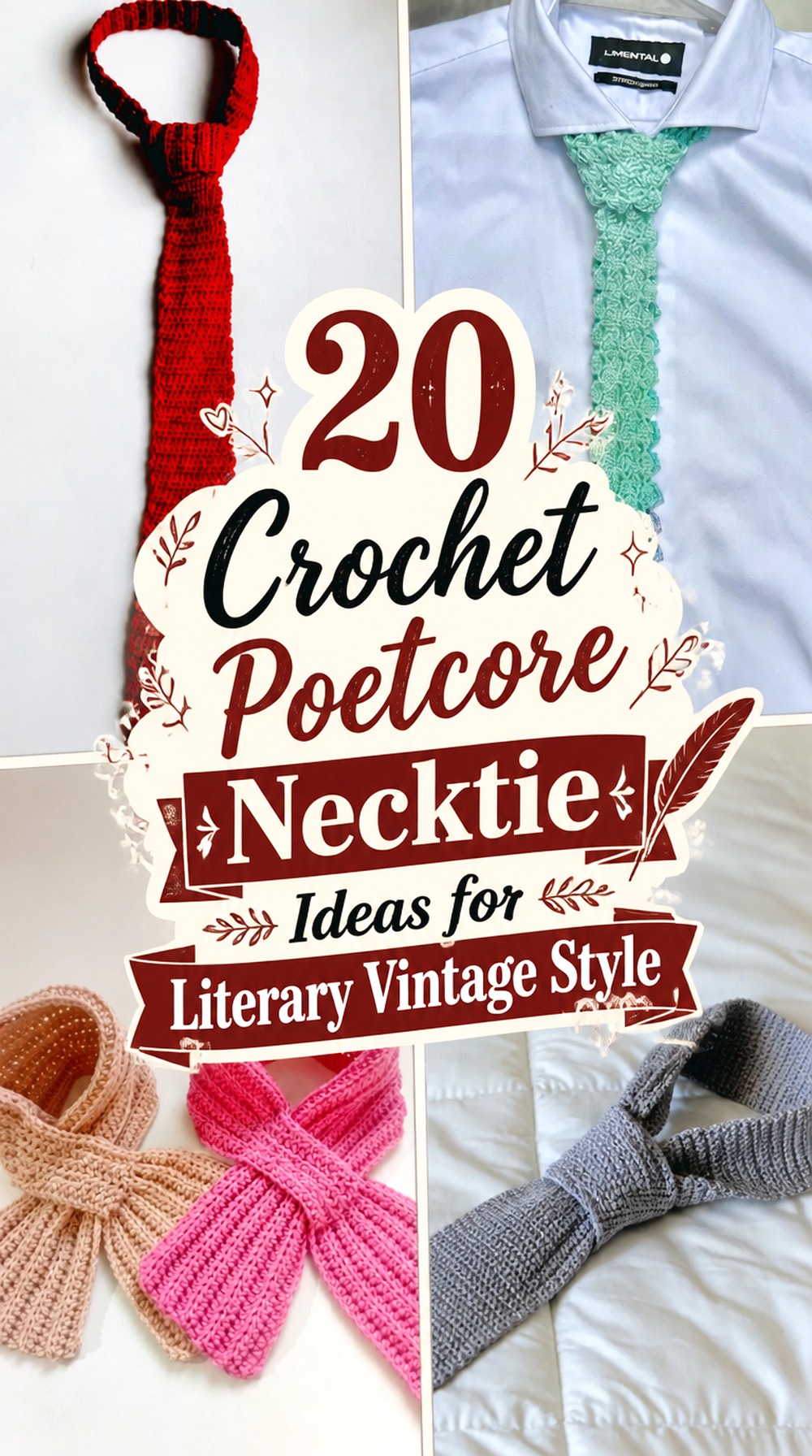 Crochet Poetcore Necktie Ideas for Literary Vintage Style