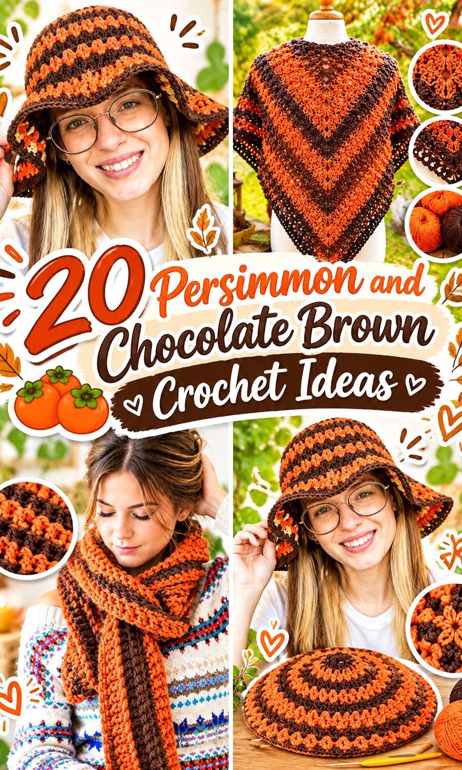 Persimmon and Chocolate Brown Crochet Ideas