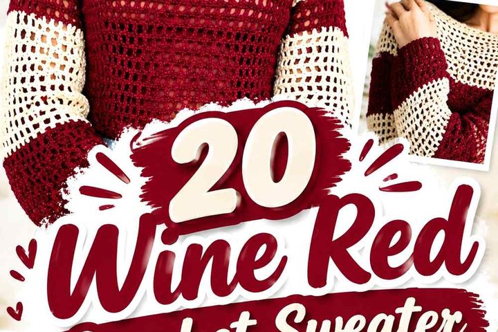 20 Wine Red Crochet Sweater Ideas
