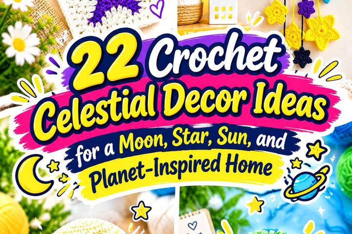 Crochet Celestial Decor Ideas for a Moon, Star, Sun, and Planet-Inspired Home