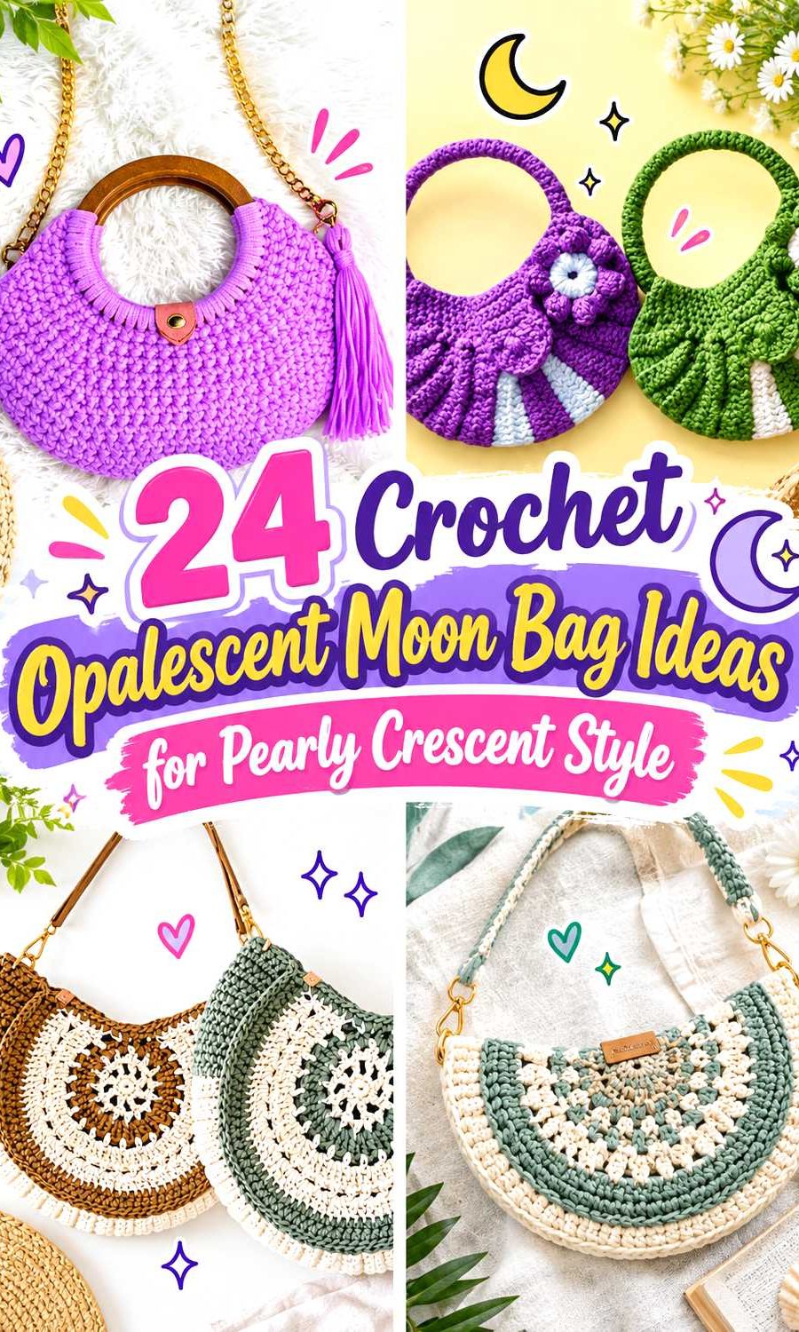 Crochet Opalescent Moon Bag Ideas for Pearly Crescent Style