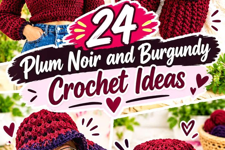 Plum Noir and Burgundy Crochet Ideas